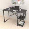 Bureau Nittedal Avec étagère Intégrée à 2 Niveaux 75 X 120 X 60 Cm Anthracite [en.casa]