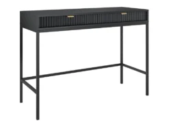 Bureau Console 2 Tiroirs Rava Noir