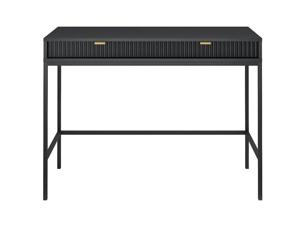 Bureau Console 2 Tiroirs Rava Noir 2 Bureau Console 2 Tiroirs Rava Noir – Image 2
