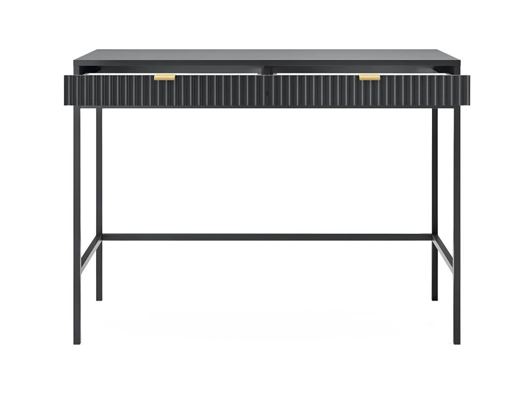 Bureau Console 2 Tiroirs Rava Noir 3 Bureau Console 2 Tiroirs Rava Noir – Image 3
