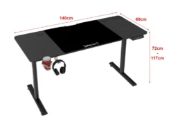 Bureau électrique Hayward à Hauteur Réglable 140 X 60 X 72 - 117 Cm Noir [pro.tec] -Meubles Soldes Magasin meuble bureau 9550315