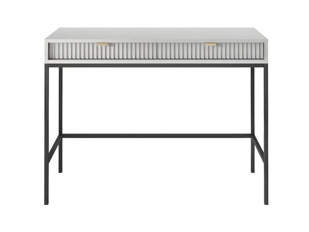 Bureau Console 2 Tiroirs Rava Gris 2 Bureau Console 2 Tiroirs Rava Gris – Image 2