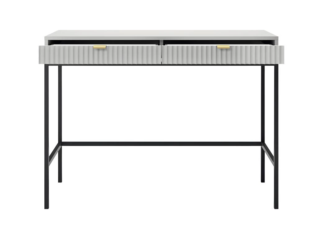 Bureau Console 2 Tiroirs Rava Gris 3 Bureau Console 2 Tiroirs Rava Gris – Image 3