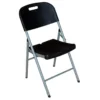 Chaise Pliante Avec Poignée Noire 47x58x87cm 7house