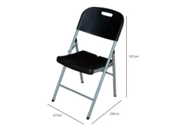 Chaise Pliante Avec Poignée Noire 47x58x87cm 7house -Meubles Soldes Magasin salle a manger de jardin 17658545