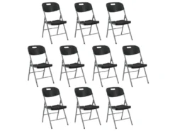 Pack 10 Chaises Pliantes Avec Poignée 47x58x87cm 7house