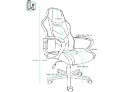 KAYELLES Fauteuil Gamer Racing Basculant FLIP (noir Bleu) -Meubles Soldes Magasin siege de bureau 10041387