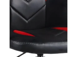 Fauteuil De Bureau En Simili Noir Et Rouge Avec Roulettes - MASTER -Meubles Soldes Magasin siege de bureau 10044185