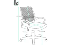KAYELLES Chaise De Bureau Ergonomique Inclinable Hauteur Réglable LEST (Gris Clair) -Meubles Soldes Magasin siege de bureau 10044365