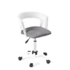 KAYELLES Chaise De Bureau à Roulettes, Hauteur Réglable AYA (blanc-gris)