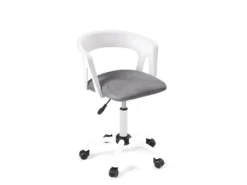 KAYELLES Chaise De Bureau à Roulettes, Hauteur Réglable AYA (blanc-gris)