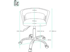 KAYELLES Chaise De Bureau à Roulettes, Hauteur Réglable AYA (blanc-gris) -Meubles Soldes Magasin siege de bureau 10044393