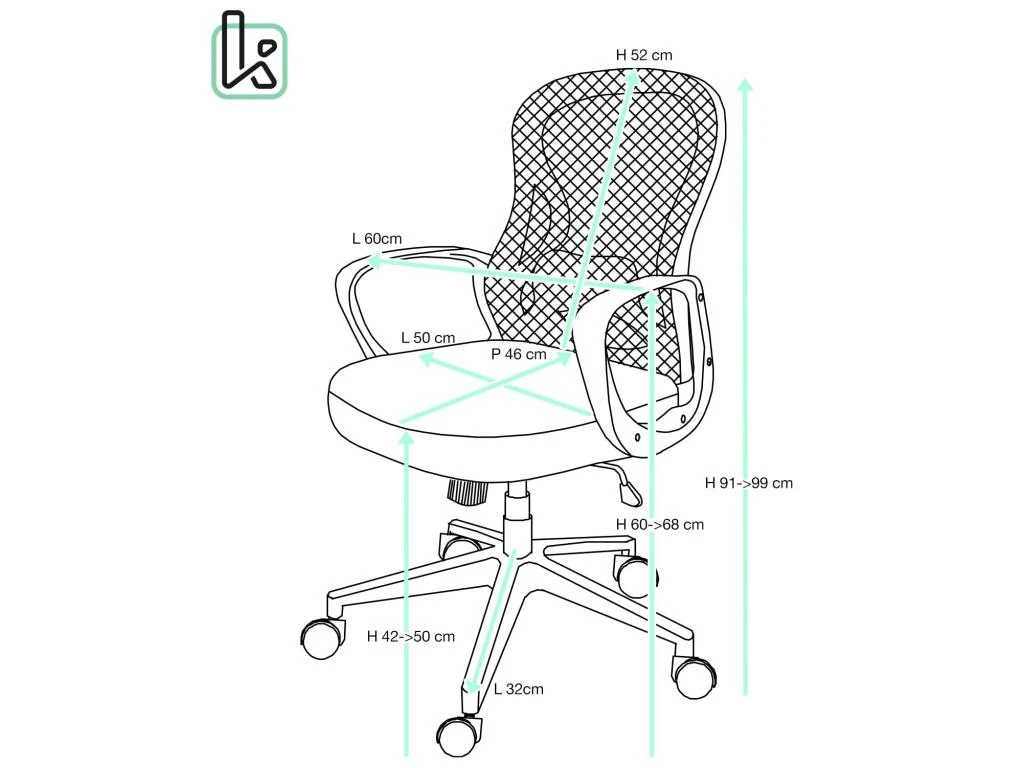KAYELLES Fauteuil De Bureau Ergonomique Inclinable FEST (noir Blanc) 5 KAYELLES Fauteuil De Bureau Ergonomique Inclinable FEST (noir Blanc) – Image 5