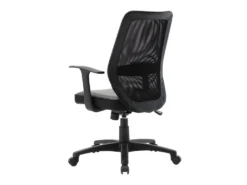 Fauteuil Chaise PIMA De Bureau Ajustable Avec Accoudoirs - Tissu Mailles Noir - L 65 X P 67 X H 96.5-106 Cm -Meubles Soldes Magasin siege de bureau 10044731