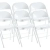 Lot De 6 Chaise Pliante En Métal Coloris Blanc - Longueur 46 X Profondeur 46 X Hauteur 87 Cm