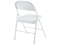 Lot De 6 Chaise Pliante En Métal Coloris Blanc - Longueur 46 X Profondeur 46 X Hauteur 87 Cm -Meubles Soldes Magasin siege de bureau 12072883