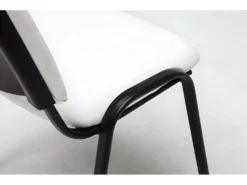 Chaise Visiteur Assise Rembourrée En Synthétique Blanc BUR10068 7 Chaise Visiteur Assise Rembourrée En Synthétique Blanc BUR10068 -Meubles Soldes Magasin siege de bureau 12218891