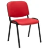 Chaise Visiteur Assise Rembourrée En Synthétique Rouge BUR10070