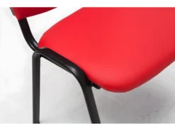 Chaise Visiteur Assise Rembourrée En Synthétique Rouge BUR10070 -Meubles Soldes Magasin siege de bureau 12218899