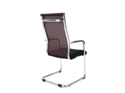 Chaise Pour Visiteur Fauteuil De Bureau Avec Accoudoirs Marron Pieds Chromé BUR10150 -Meubles Soldes Magasin siege de bureau 12218933