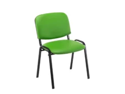 Chaise Visiteur Assise Rembourrée En Synthétique Vert BUR10073