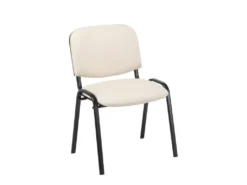 Chaise Visiteur Assise Rembourrée En Synthétique Crème BUR10072