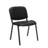 Chaise Visiteur Assise Rembourrée En Synthétique Noir BUR10067