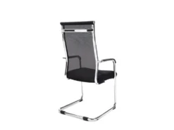 Chaise Pour Visiteur Fauteuil De Bureau Avec Accoudoirs Noir Pieds Chromé BUR10144 -Meubles Soldes Magasin siege de bureau 12218993