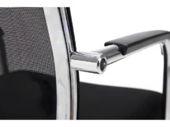 Chaise Pour Visiteur Fauteuil De Bureau Avec Accoudoirs Noir Pieds Chromé BUR10144 -Meubles Soldes Magasin siege de bureau 12218995