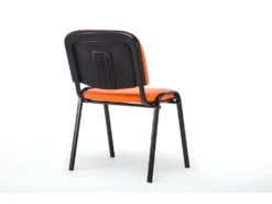 Chaise Visiteur Assise Rembourrée En Synthétique Orange BUR10074 -Meubles Soldes Magasin siege de bureau 12219001
