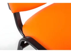 Chaise Visiteur Assise Rembourrée En Synthétique Orange BUR10074 -Meubles Soldes Magasin siege de bureau 12219003