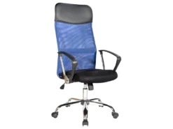 Chaise De Bureau Noir Bleu Tissu Respirant Pu 113 /123x57,5x58,5 -Meubles Soldes Magasin siege de bureau 12523499