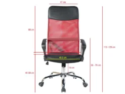 Fauteuil Bureau Chaise Rouge Noir Avec Roues 113/123x57,5x58,5 10 Fauteuil Bureau Chaise Rouge Noir Avec Roues 113/123x57,5x58,5 -Meubles Soldes Magasin siege de bureau 12523617