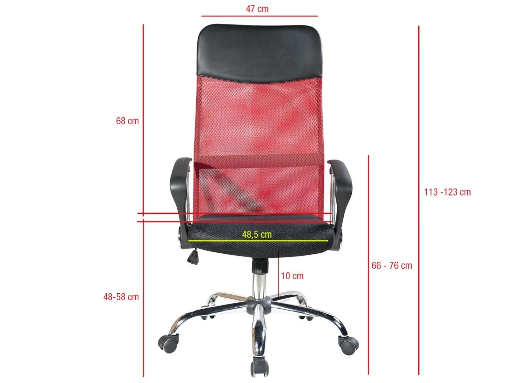 Fauteuil Bureau Chaise Rouge Noir Avec Roues 113/123x57,5x58,5 3 Fauteuil Bureau Chaise Rouge Noir Avec Roues 113/123x57,5x58,5 – Image 3