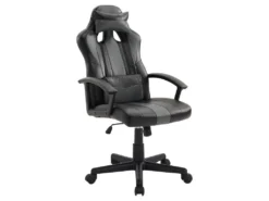 Fauteuil De Bureau Gamer Noir Et Gris CRASH - HAPPY GARDEN