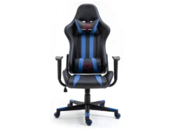 WOLF | Fauteuil à Roulettes Chaise De Bureau Gaming PU Ergonomique | Siège Gamer Dossier Inclinable 90°-180°