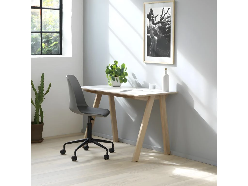 Curvi - Chaise De Bureau En Plastique Et Métal - Couleur - Gris 2 Curvi - Chaise De Bureau En Plastique Et Métal - Couleur - Gris – Image 2