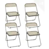 Lot De 4 Chaises Pliables Transparentes Et Chrome RAMA (Ambre)