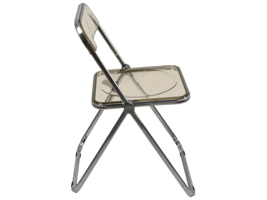 Lot De 4 Chaises Pliables Transparentes Et Chrome RAMA (Ambre) 3 Lot De 4 Chaises Pliables Transparentes Et Chrome RAMA (Ambre) – Image 3