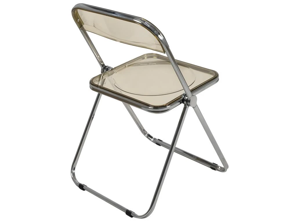 Lot De 4 Chaises Pliables Transparentes Et Chrome RAMA (Ambre) 4 Lot De 4 Chaises Pliables Transparentes Et Chrome RAMA (Ambre) – Image 4