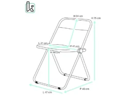 Lot De 4 Chaises Pliables Transparentes Et Chrome RAMA (Ambre) 9 Lot De 4 Chaises Pliables Transparentes Et Chrome RAMA (Ambre) -Meubles Soldes Magasin siege de bureau 13582425