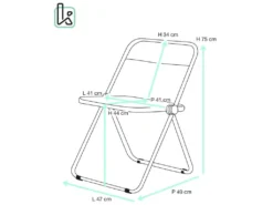 Lot De 4 Chaises Pliables Transparentes Et Chrome RAMA (Transparent) -Meubles Soldes Magasin siege de bureau 13582435