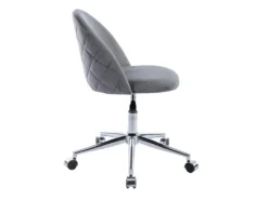 Chaise De Bureau - Velours - Gris - Hauteur Réglable - MELBOURNE 12 Chaise De Bureau - Velours - Gris - Hauteur Réglable - MELBOURNE -Meubles Soldes Magasin siege de bureau 13643225