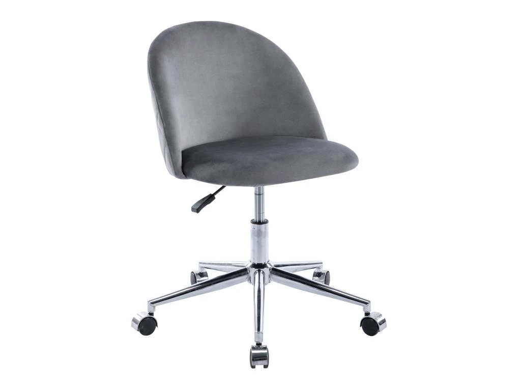 Chaise De Bureau - Velours - Gris - Hauteur Réglable - MELBOURNE 3 Chaise De Bureau - Velours - Gris - Hauteur Réglable - MELBOURNE – Image 3