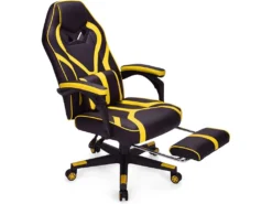 Chaise Gaming Cuir PVC, Siège Gamer Pivotante Ergonomique