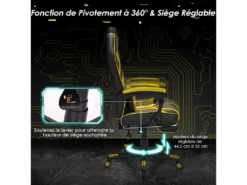Chaise Gaming Cuir PVC, Siège Gamer Pivotante Ergonomique -Meubles Soldes Magasin siege de bureau 13837435