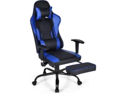 Fauteuil Gamer, Chaise Gaming Inclinable Avec Repose-pieds Télescopique Avec Appui-tête