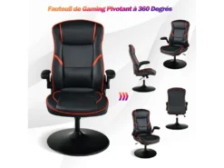 Chaise Gaming à Bascule Réglable En Hauteur, Siège Gamer Dossier De 90° à 118° -Meubles Soldes Magasin siege de bureau 13838557