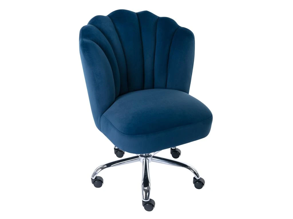 Chaise De Bureau - Velours - Bleu - Hauteur Réglable - RUTY De Pascal Morabito 3 Chaise De Bureau - Velours - Bleu - Hauteur Réglable - RUTY De Pascal Morabito – Image 3