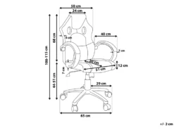 Chaise De Bureau En Cuir PU Gris FIGHTER -Meubles Soldes Magasin siege de bureau 16265393
